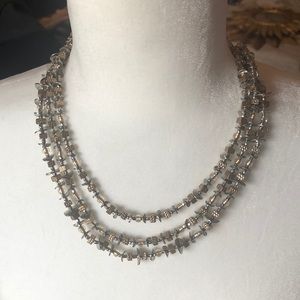 Chico’s necklace two-tone with 3 strands 16” 14” 12” with 4” extender